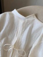 ⁦قميص نسائي فضفاض مع اربطة امامية⁩ - الصورة ⁦4⁩