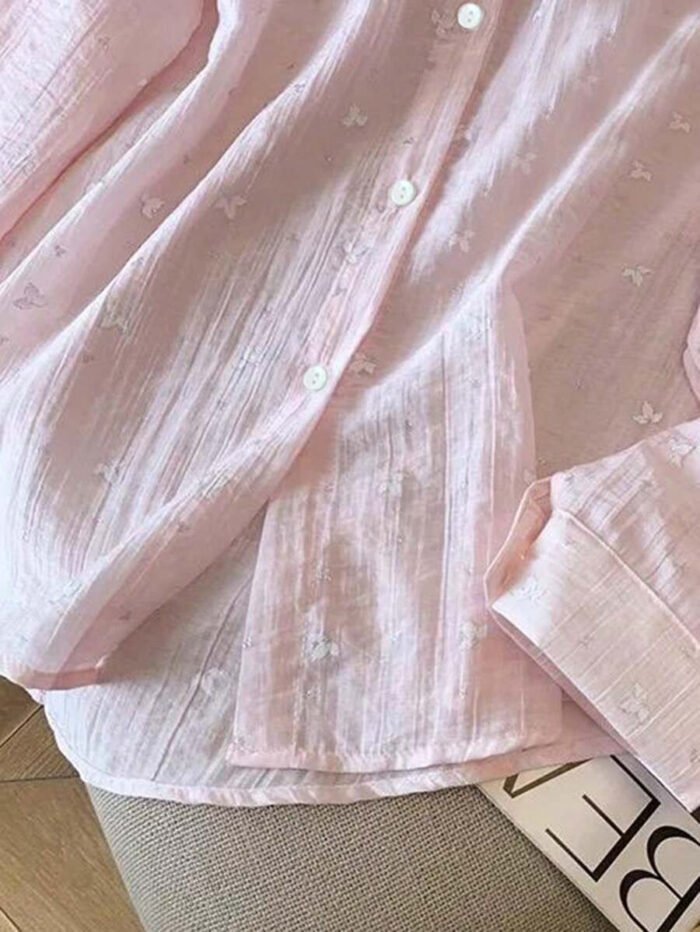 ⁦قميص نسائي فضفاض مع اربطة امامية⁩ - الصورة ⁦12⁩