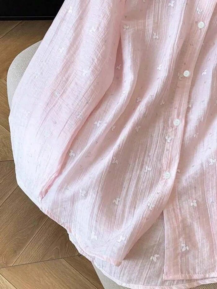 ⁦قميص نسائي فضفاض مع اربطة امامية⁩ - الصورة ⁦13⁩