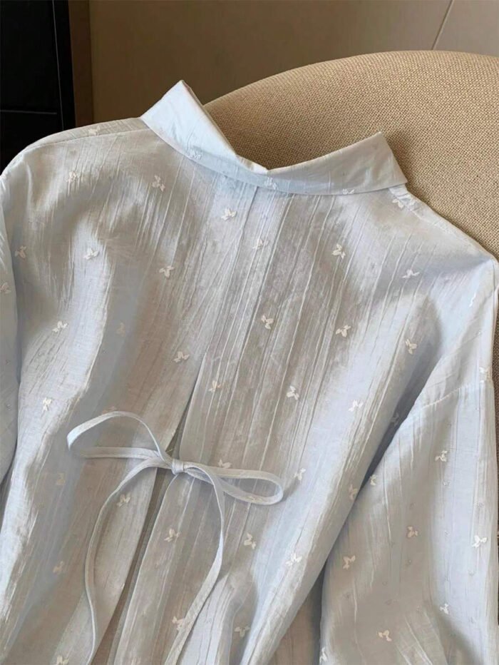 ⁦قميص نسائي فضفاض مع اربطة امامية⁩ - الصورة ⁦19⁩