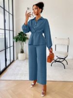 ⁦سيت نسائية من بلوزة مربوطة وبنطلون⁩ - الصورة ⁦13⁩