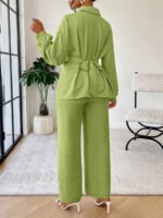 ⁦سيت نسائية من بلوزة مربوطة وبنطلون⁩ - الصورة ⁦19⁩