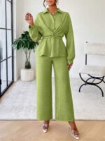 ⁦سيت نسائية من بلوزة مربوطة وبنطلون⁩ - الصورة ⁦22⁩