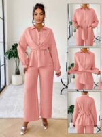 ⁦سيت نسائية من بلوزة مربوطة وبنطلون⁩ - الصورة ⁦26⁩