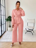 ⁦سيت نسائية من بلوزة مربوطة وبنطلون⁩ - الصورة ⁦29⁩