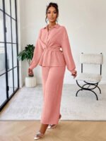 ⁦سيت نسائية من بلوزة مربوطة وبنطلون⁩ - الصورة ⁦31⁩