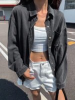 ⁦جاكيت نسائي  من الجينز الأزرق فاتح اللون⁩ - الصورة ⁦32⁩
