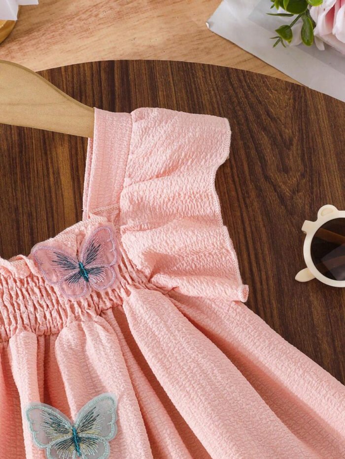 ⁦فستان اطفال بناتي بتصميم فراشات ثلاثية الابعاد⁩ - الصورة ⁦9⁩