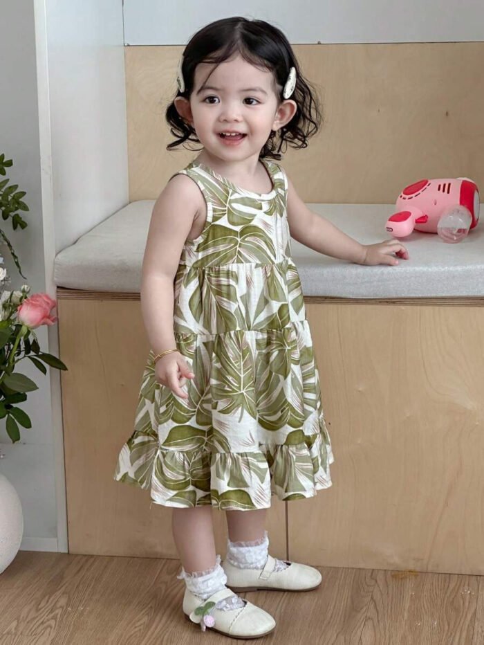 ⁦فستان للأطفال بدون أكمام منقوش⁩ - الصورة ⁦8⁩