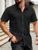 ⁦قميص للرجال كاجوال قصير الأكمام بأزرار⁩ - الصورة ⁦10⁩