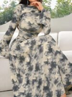 ⁦فستان ماكسي بطباعة مموجة⁩ - الصورة ⁦8⁩